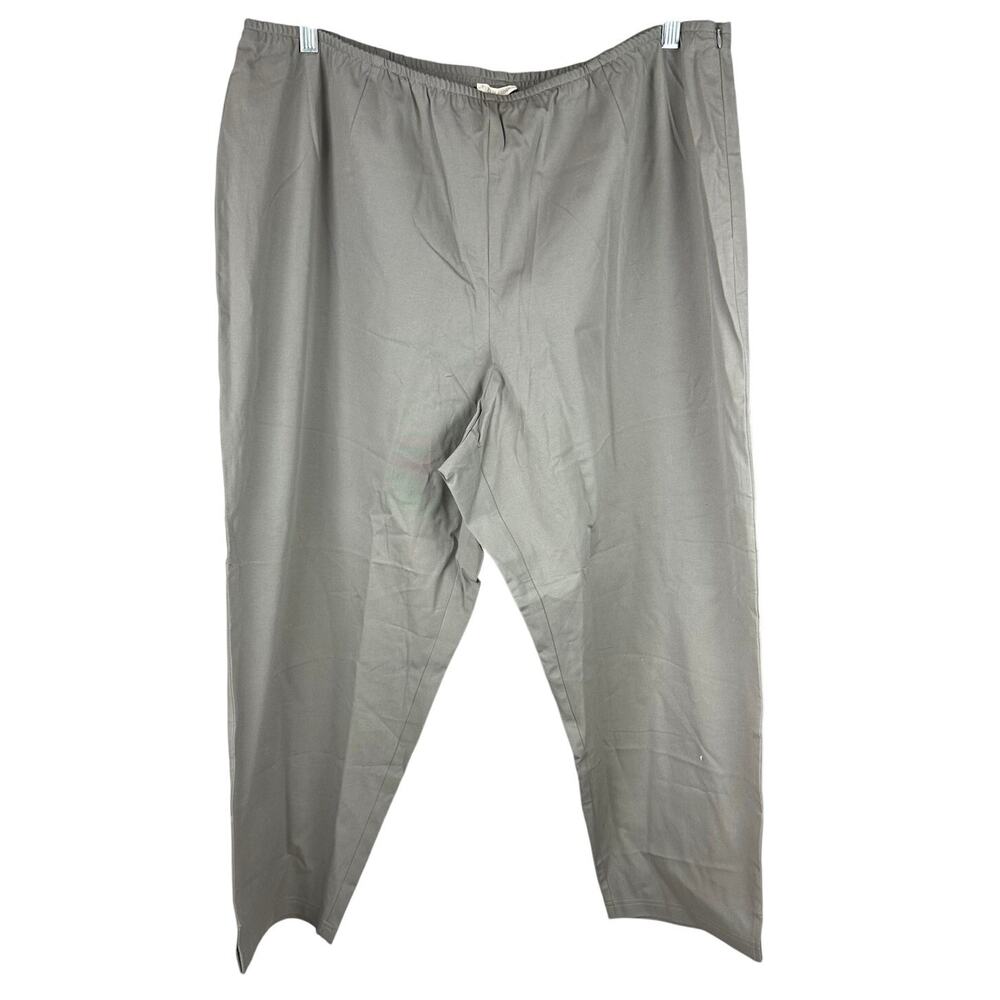 Eileen Fisher Organic Stretch Cotton Twill Slim Ankle Pant Smoke Women's 3X NWT